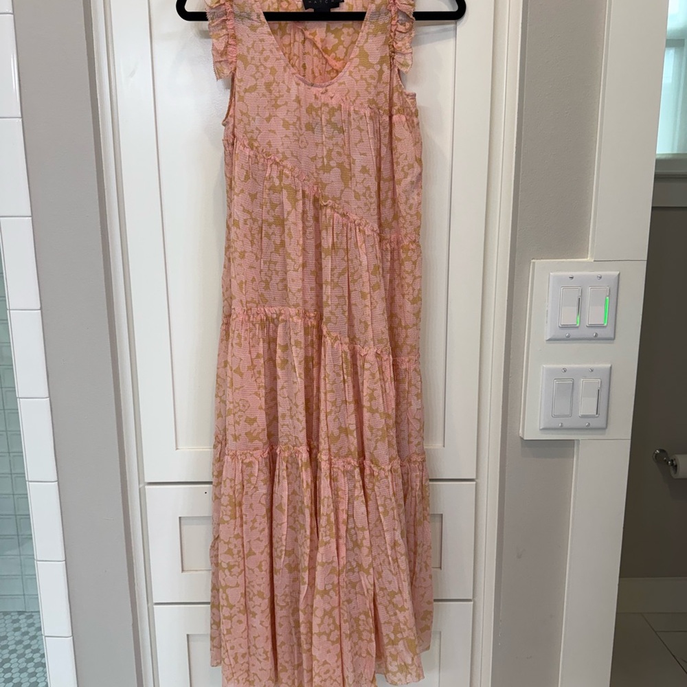 Hatch Pink Floral Tiered Dress